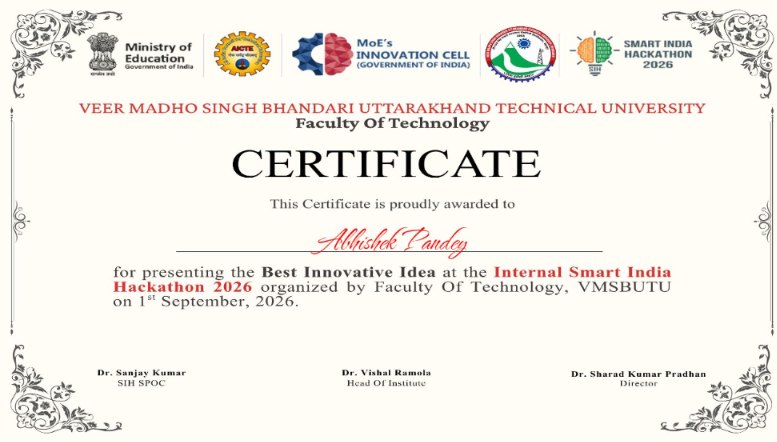 Smart India Hackathon and a college-level hackathon